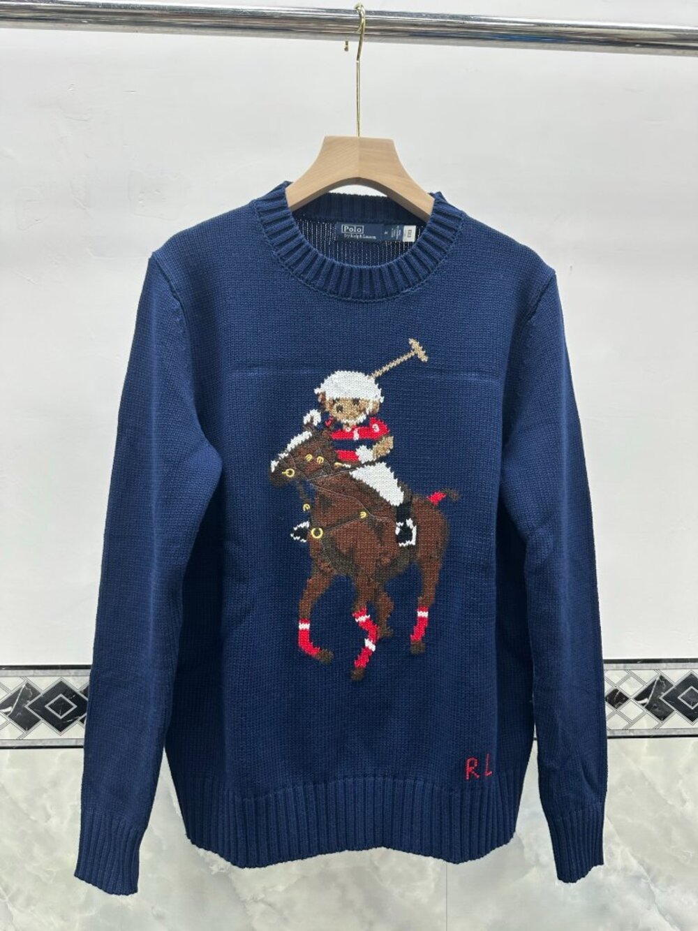 💙 Polo Ralph Lauren Navy Bear Pony Knit Sweater
